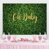 Lofaris Oh Baby Green Leaves Wall Backdrop Spring Photoshoot